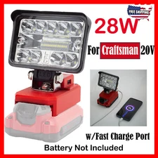 Cordless LED Work Light for Craftsman V*20 20V Lithium Battery w/USB Portable US