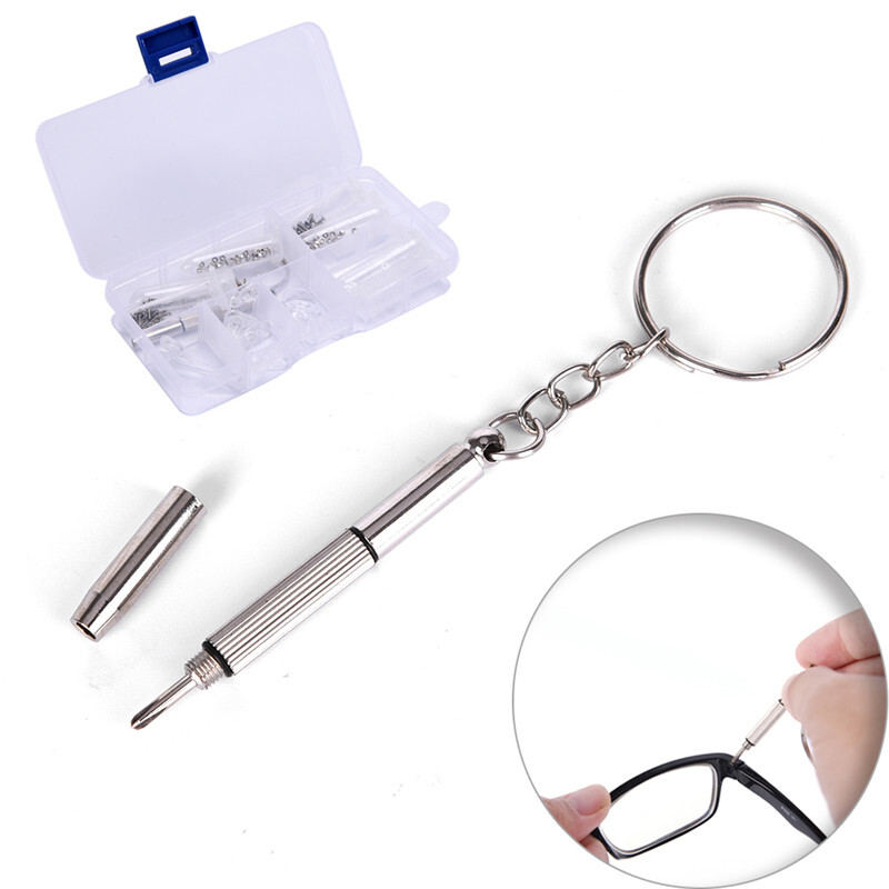 Tiny Screws Nut + Screwdriver Watch Eyeglass Glasses Repair Tool Set