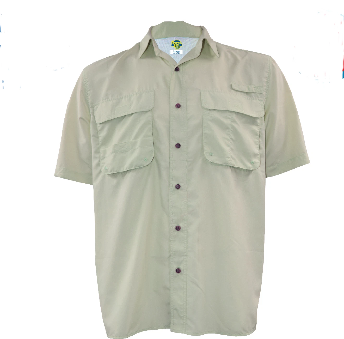 Banana Boat UPF 40+ Sun Protection Outdoor Fishing Shirt Short Sleeve Vented UV