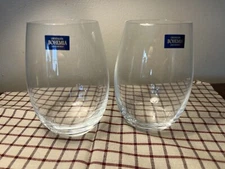 Crystalite Bohemia Stemless Wine Glasses Czech Republic Set of 2 - New!