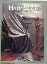 Handwoven magazine nov/dec 1984: rustic fibers for den, paisley, see description
