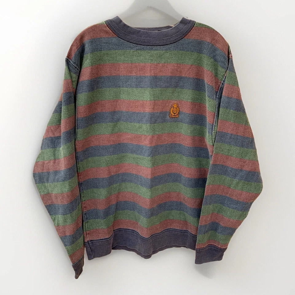 Suéter Sudadera Vintage Estructura Ropa Activa Rayas Manga Larga Logo Foto 2 de 4