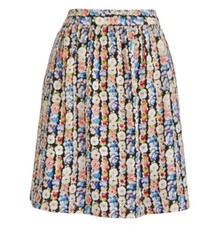 J.Crew Mercantile Multicolor Floral Chiffon Pleat A-line Short Skirt Size 8 EUC