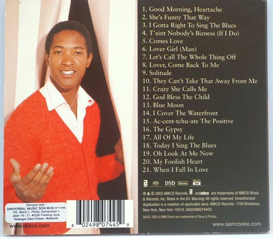 Sam Cooke : Tribute To The Lady CD Album in Digipak - Remastered Hybrid SACD - Image 2 of 3