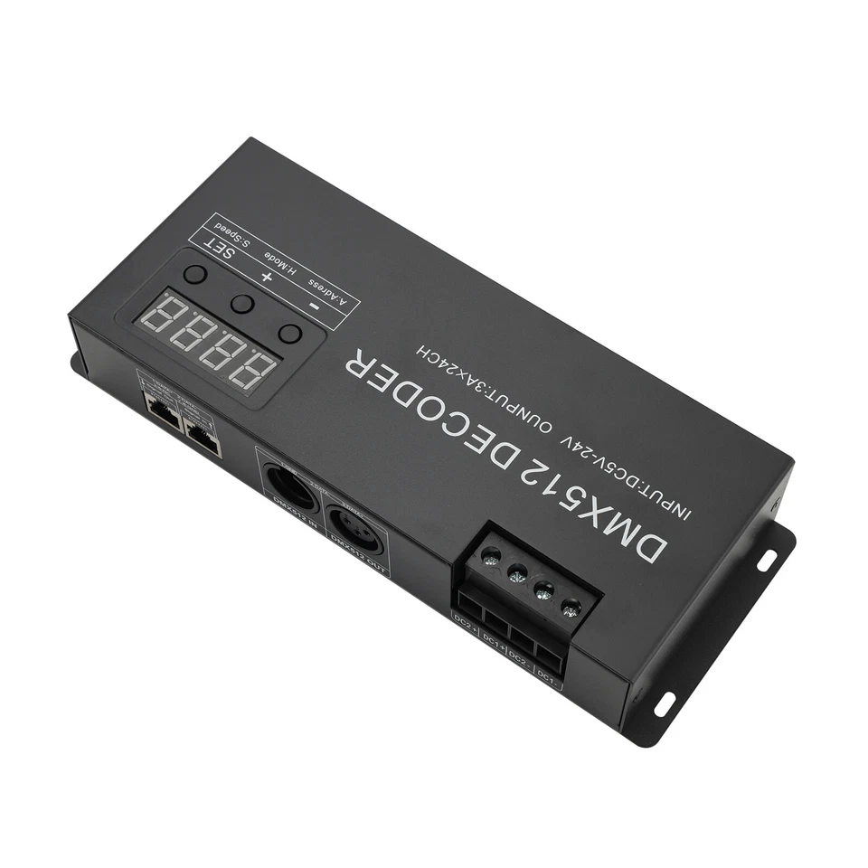 24 Channel DMX 512 Decoder RGBW PWM Dimmer Driver LED Strip Light Controller - image 4 of 4