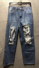 Fashion Nova Mom Junior Jeans Size 5 Factory Destroyed Factory Destroyed