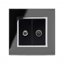 Retrotouch Crystal Satellite/TV Socket Black Glass CT 04848