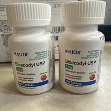 Major Bisacodyl 5mg Laxative Comfort 100 Coated Tablets -EXP:02/2026 Set of 2
