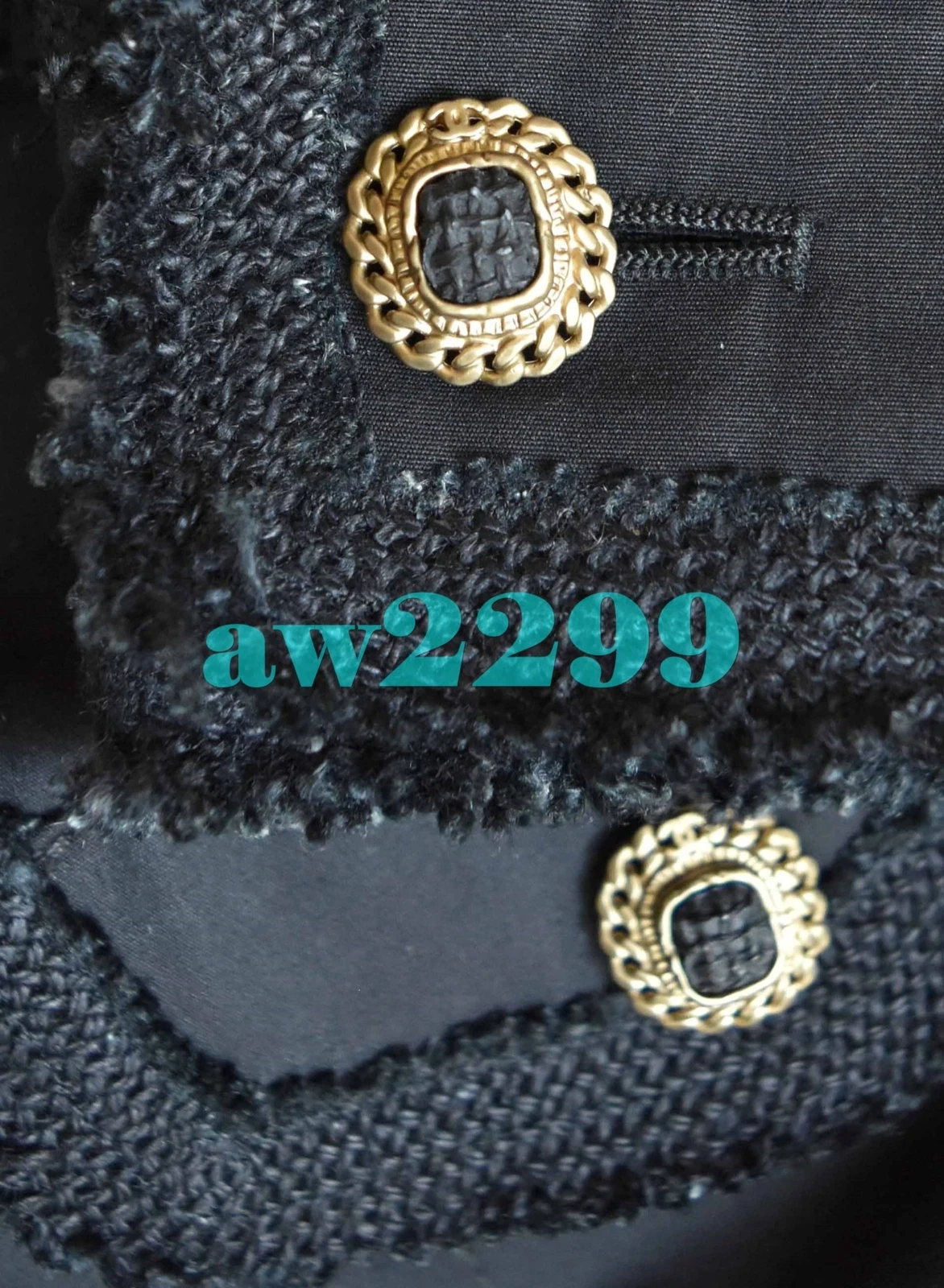 TRENCH CHANEL 10S 2010 PIÙ RICERCATO TWEED FRANGE CON FINITURE CINTURA FR 34 NERO