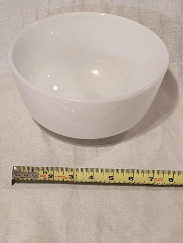 Vtg ANCHOR HOCKING FIRE KING Milk Glass White Mixing Bowl Tapered Made in USA