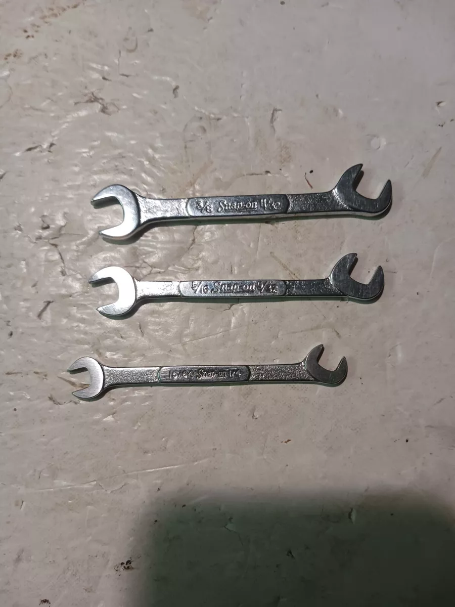 Snap on 3pc 4 way Ignition Wrench Set 15 64 X 1 4 5 16 X 9 32 11