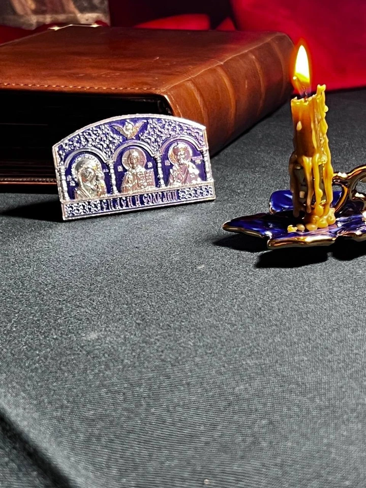 Ímã de latão cristão ícone-tríptico, tríptico cristão, 1,6x3,1 pol - Imagem 2 de 4