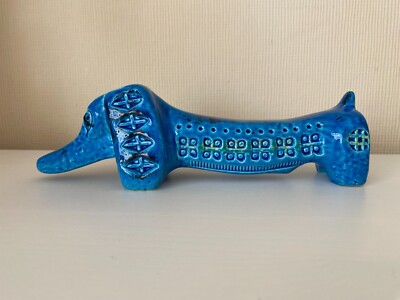 Bitossi Rimini Blu Dackel Figur von Aldo Londi