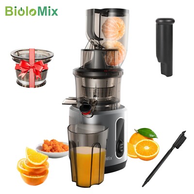 Elektrische Entsafter Maschine Saft Obstpresse langsam kauen Bürste Fruchtfleisch Tasse UK 