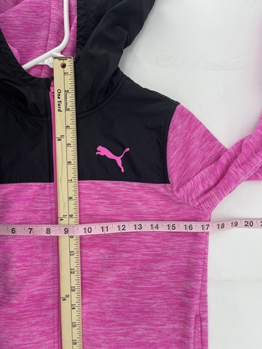 Puma Zip Up Hoodie Sweatshirt Jacket Girls Size Large 14-16 Pink Womens Size XS - Picture 5 of 8