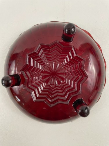Mid-Century Modern pressed ruby glass candy / nut dish c.1950+ - Picture 4 of 4