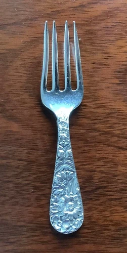 Vintage Sterling  Silver S.Kirk & Son Repousse Childs fork