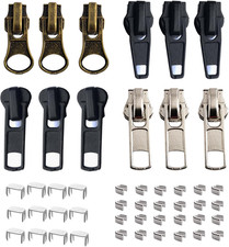 Zipper Repair Kit 5 Sliders Stops Replacement Set for Jackets Coats 12pcs