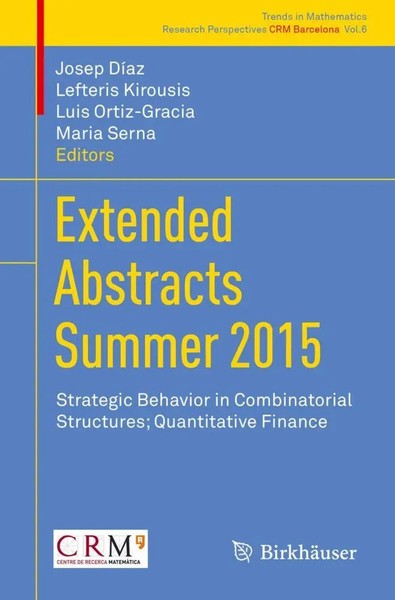 Josep DíAz (U. A.) | Extended Abstracts Summer 2015 | Taschenbuch | Englisch-image