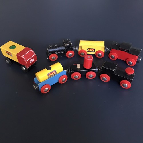 Vintage Brio Magnetic Railway Train Cars & Semi Truck Lot