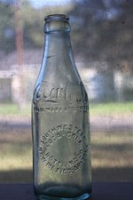 New Mexico Arizona aqua straight side Coca Cola script embosed Coke soda bottle 
