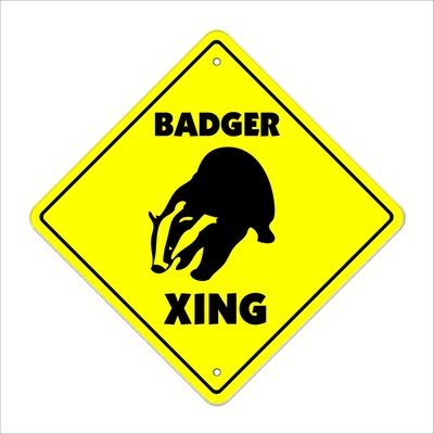 Badger Crossing Sign Zone Xing | Indoor/Outdoor | 14'' Tall Teeth Wisconsin Fo...