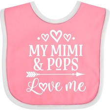 Inktastic Mimi And Pops Love Me Granddaughter Baby Bib Valentines Day Grandkids