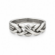 Vintage Silver Ring with Braided Design for U...