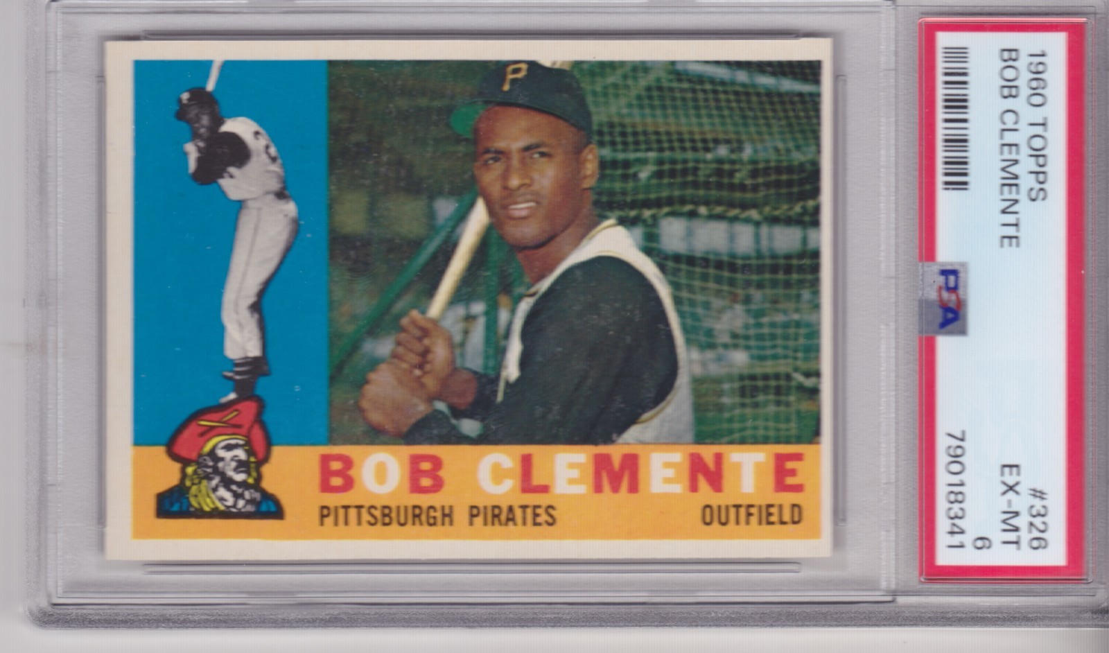 CLEAN 1960 Topps #326 ROBERTO CLEMENTE PSA 6 PITTSBURGH PIRATES PUERTO RICO HOF