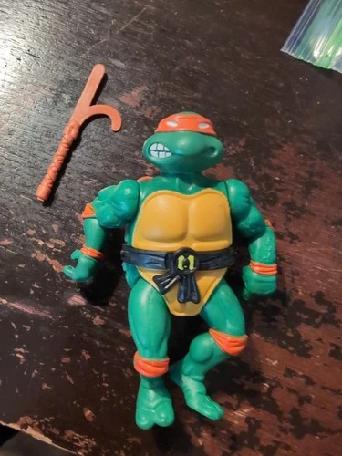 Vintage 1988 Michelangelo TMNT Action Figure Playmates Classic Design--Free Ship