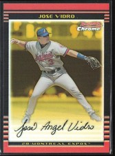 Jose Vidro 2002 Bowman Chrome Gold Refractors #/50 #99 Montreal Expos
