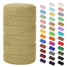 Macrame Cord 3mm x 220Yards 656Feet ,Natural Cotton Macrame Rope - 4 Strands...
