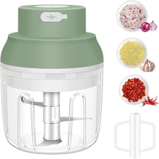 Electric Garlic Chopper, 250ML Garlic Mincer with Egg Beater, Mini Portable Vege