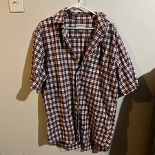 Carhartt Essential Button Down Work Shirt Relaxed Fit Men's Large Red Plaid