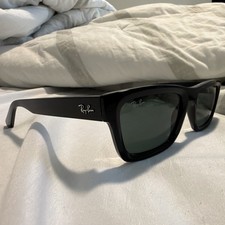 Ray-Ban Warren Bio-Based Men's Square Sunglasses Black Plastic Frame Green