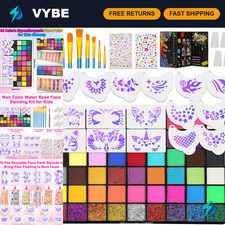 54 Color Face Painting Kit - Non-Toxic Water Activated Makeup for Kids  Adults,
