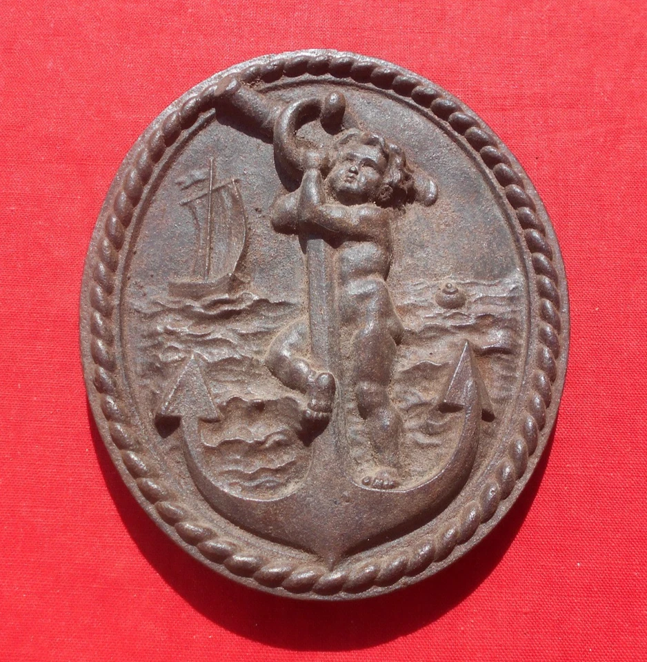 Bas Relief en Fonte - Cherubin - Ancre de Marine & Bateau   ! - Photo 3/3