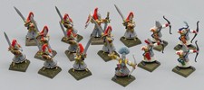 15x WARHAMMER KONVOLUT HIGH ELF HOCHELFEN SCHWERT BOGENSCHÜTZEN BEMALT METALL