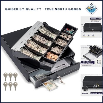 Professional 13-Inch Cash Drawer with Alloy Steel Construction and Key Lock