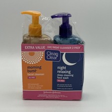 Clean Clear Morning Burst/Night Relaxing Cleansing Face Wash 2 Pack Old Formula