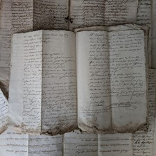 Lot de 38 Pages de Manuscrits Anciens Français, Documents Notariés 1760-1790, Ép