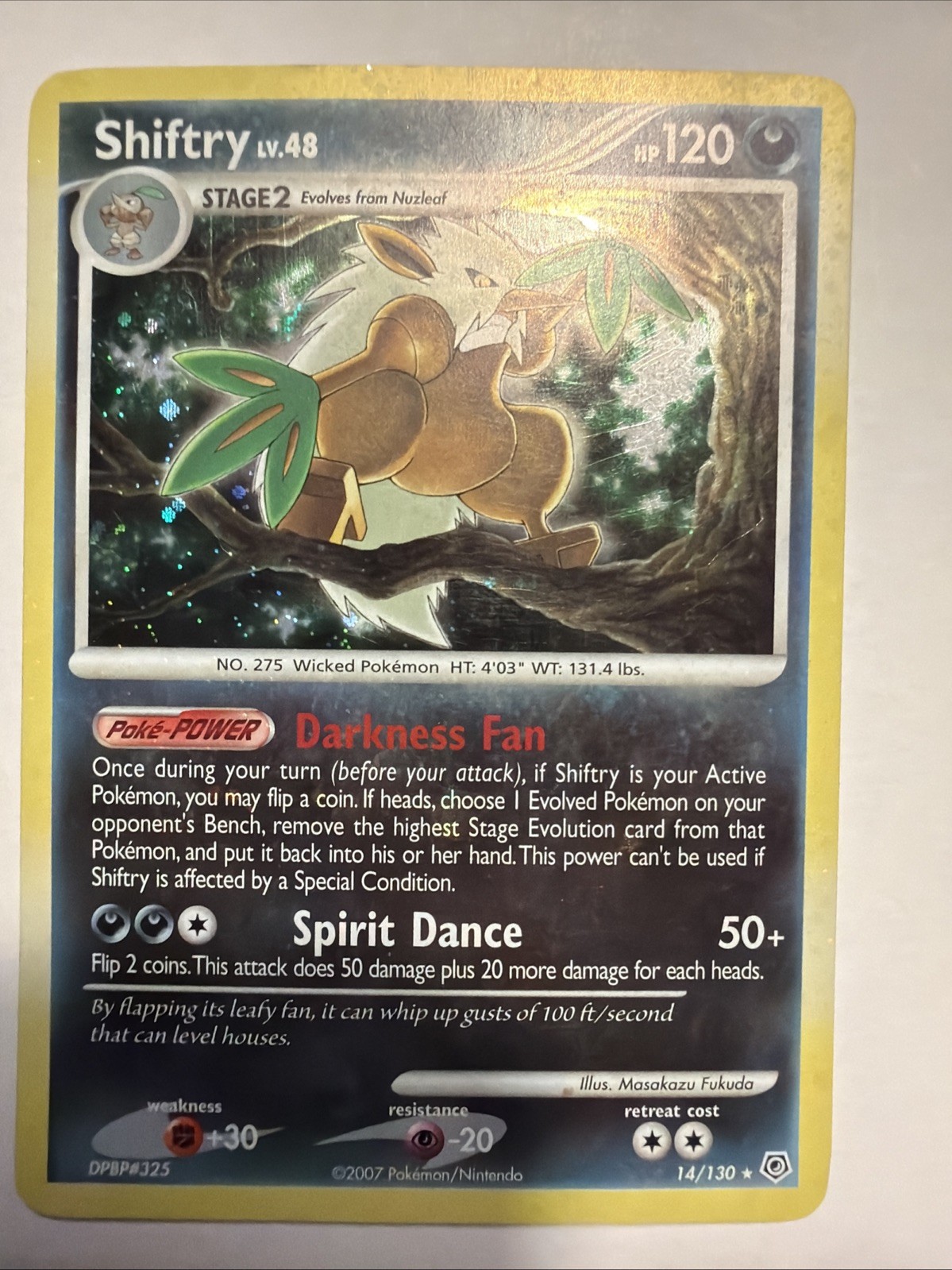 Pokemon NM Near Mint Shiftry 14/130 Holo Rare 2007 Diamond & Pearl Base