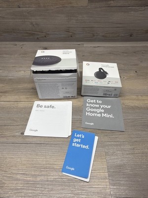 Google Smart TV Kit Home Mini + Chromecast Bundle  Voice Control PreOwned Tested