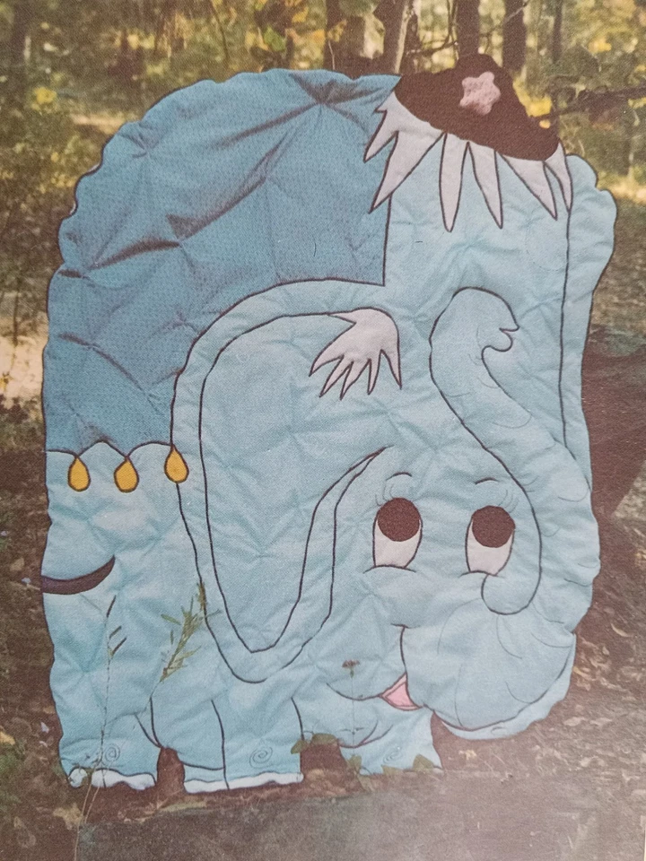Down On The Farm ELEPHANT Critter Coverlette Quilt Pattern Wall Hanging UNCUT - Image 2 of 4