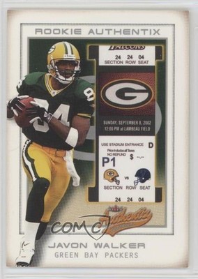 2002 Fleer Authentix Front Row 8/150 Javon Walker #122 Rookie RC b8h