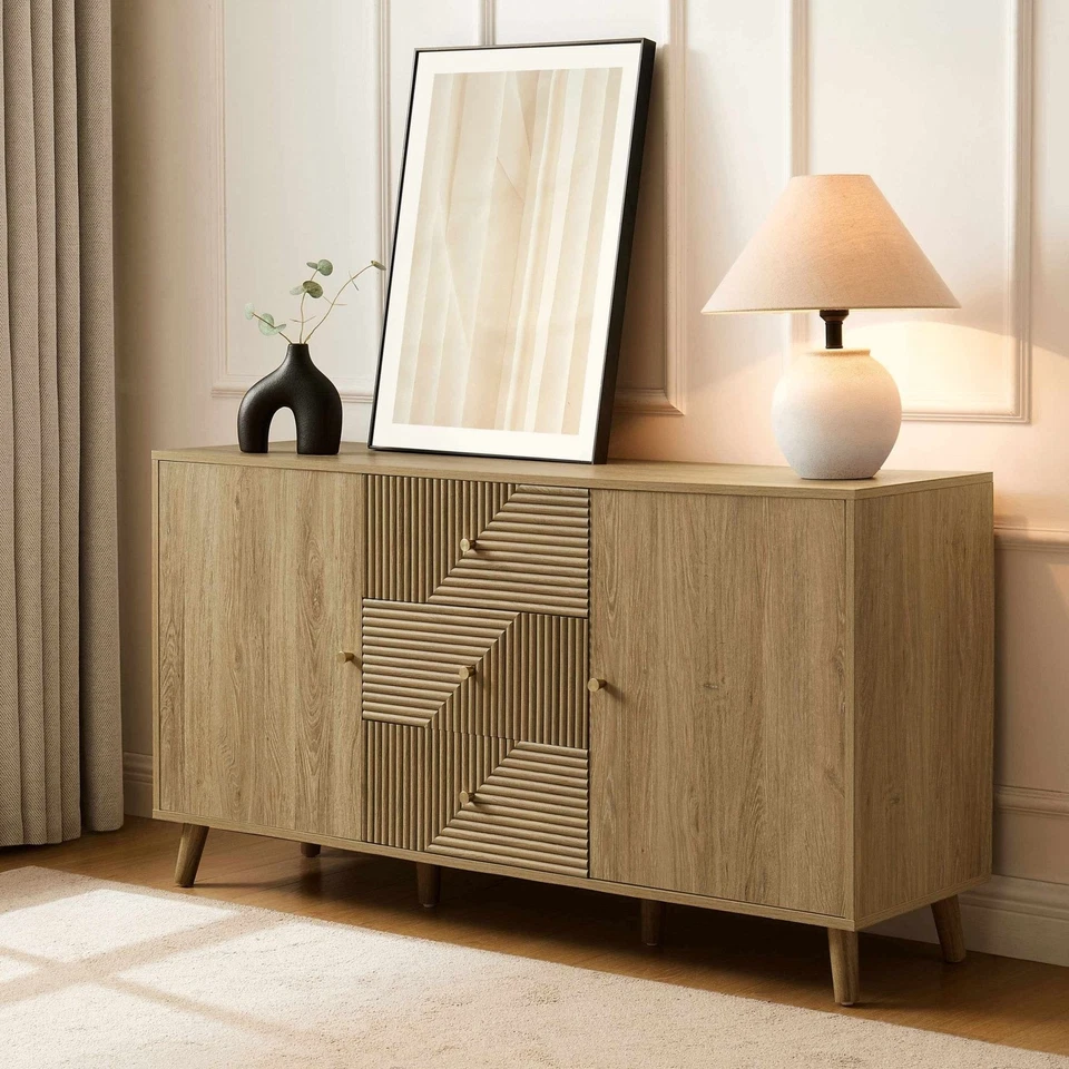 Dusk Dora Large Sideboard with Drawers Light Wood RRP £279
