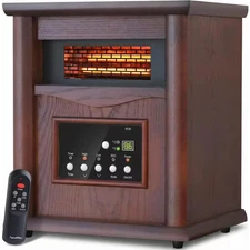 1500W Electric Infrared Radiant Cabinet Space Heater for Indoor Use with Remote