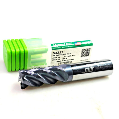 Helical 3/4'' x 3/4 x 1-5/8 x 4 R.06 Solid Carbide End Mill A-Plus 54317 Roughing