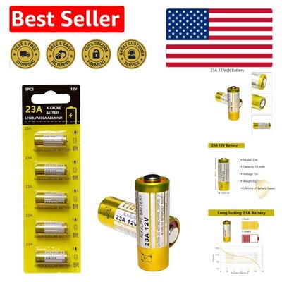 23A 12 Volt Alkaline Battery Pack - Long Lasting Power for Electronics (5 Count)