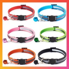 6 Pack Reflective Cat Collars with Bell Breakaway Safety Nylon 19-32cm